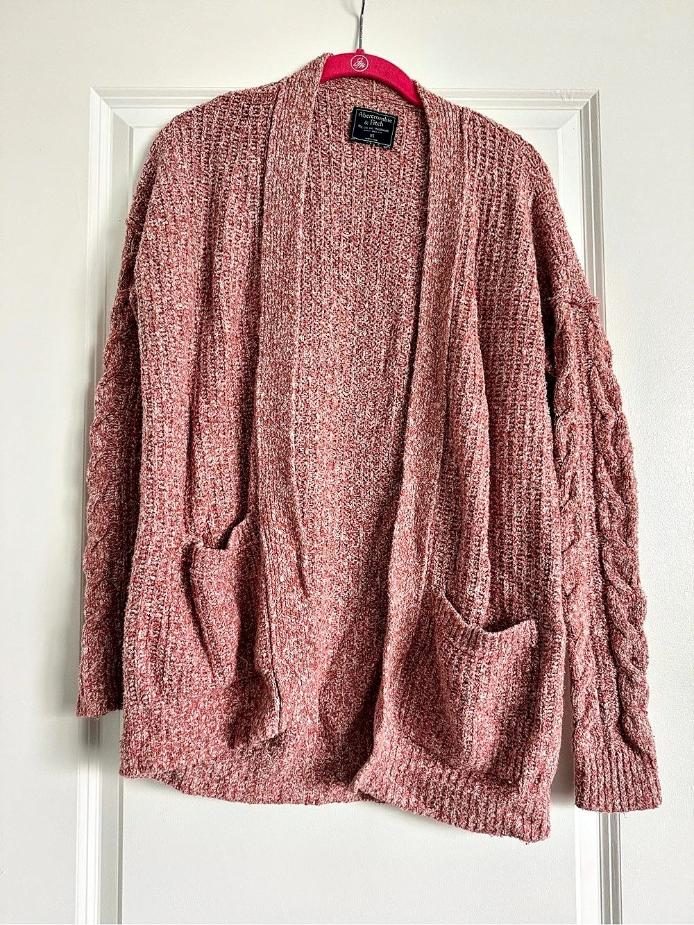 Abercrombie & Fitch Knit Open Front Cotton Blend Cardigan